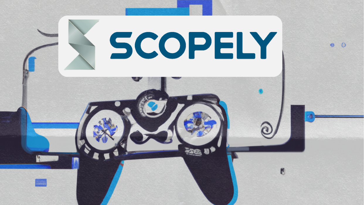 Illustration of Scopely's acquisition of Niantic, featuring elements from Pokemon Go and Saudi investment in gaming.